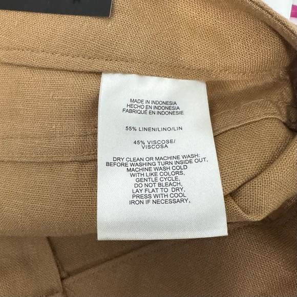 Jones New York Signature Brown High Rise Crop Linen Blend Pants Size 10 NWT - Picture 14 of 14